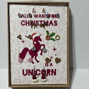 All I Want for Christmas is a Unicorn 10 Pair Earring Set